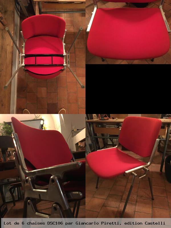 Lot de 6 chaises dsc106 par giancarlo piretti edition castelli