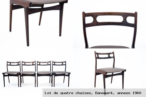 Lot de quatre chaises danemark annees 1960