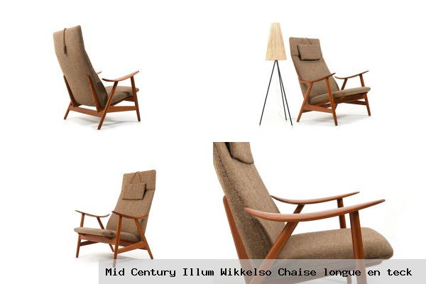 Mid century illum wikkelso chaise longue en teck