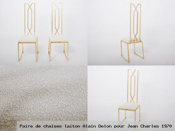 Paire de chaises laiton alain delon pour jean charles 1970