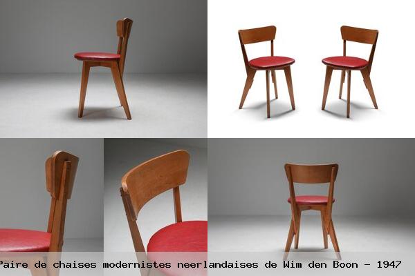 Paire chaises modernistes neerlandaises wim den boon 1947