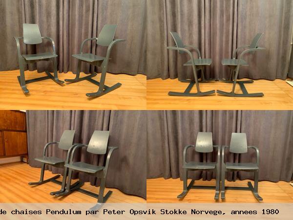 Paire de chaises pendulum par peter opsvik stokke norvege annees 1980