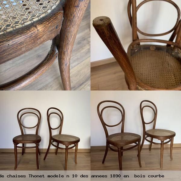 Paire de chaises thonet modele n 10 des annees 1890 en bois courbe