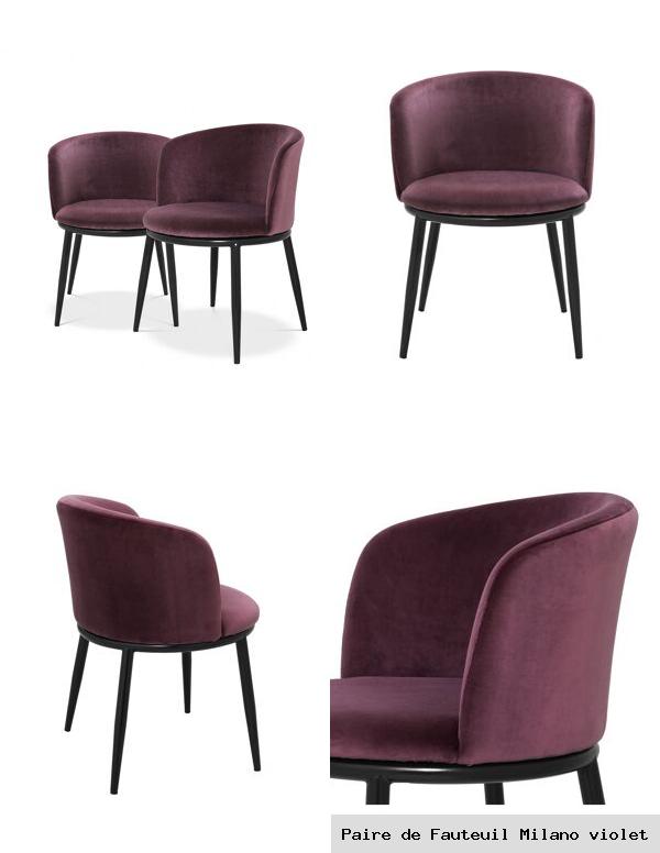 Paire de fauteuil milano violet