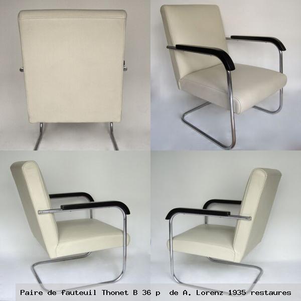 Paire fauteuil thonet b 36 p a lorenz 1935 restaures