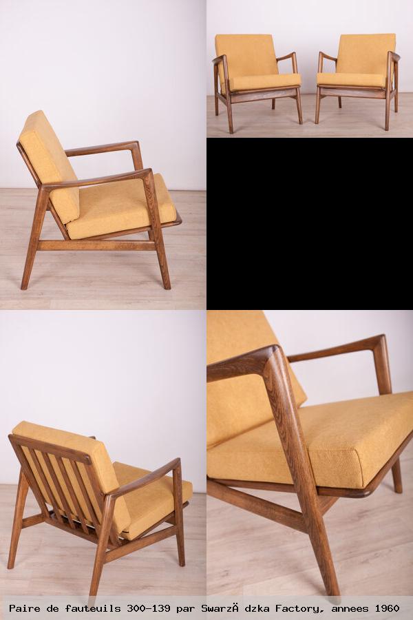 Paire de fauteuils 300 139 par swarz dzka factory annees 1960