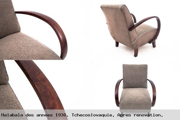 Paire fauteuils art deco j halabala des annees 1930 tchecoslovaquie apres renovation 