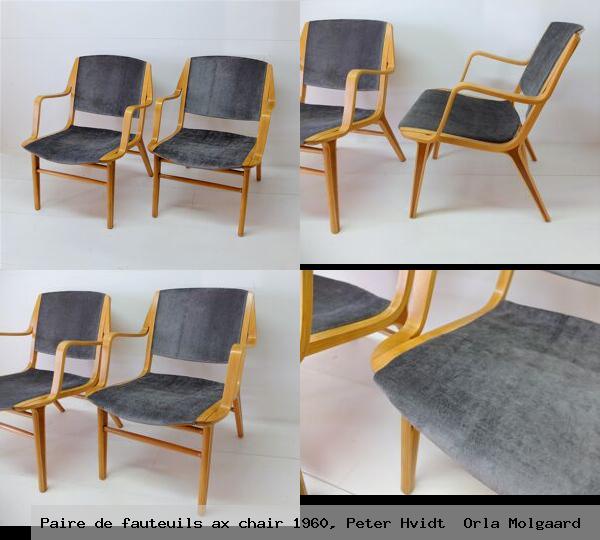Paire de fauteuils ax chair 1960 peter hvidt orla molgaard