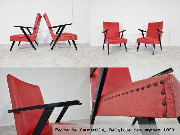 Paire de fauteuils belgique des annees 1960