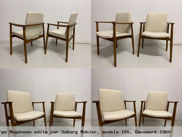 Paire de fauteuils borge mogensen edite par soborg mobler modele 165 danemark 1960