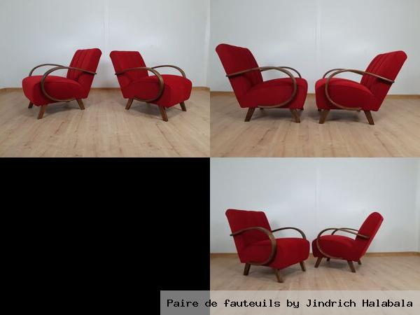 Paire de fauteuils by jindrich halabala