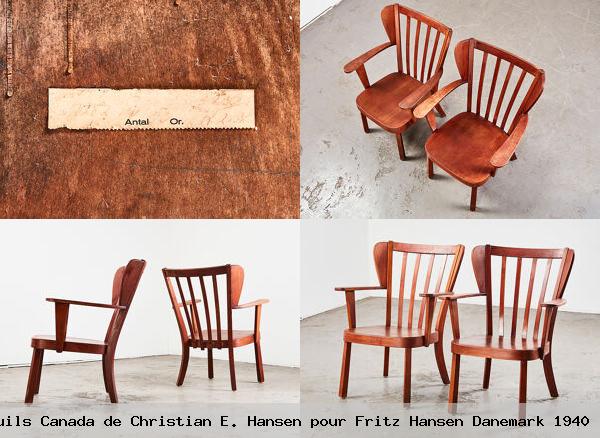 Paire fauteuils canada christian e pour fritz danemark 1940