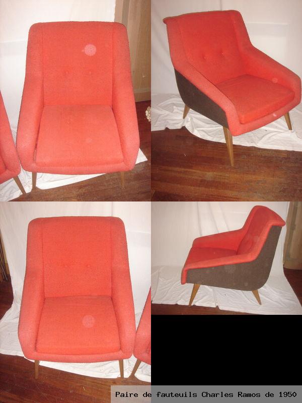 Paire fauteuils charles ramos 1950