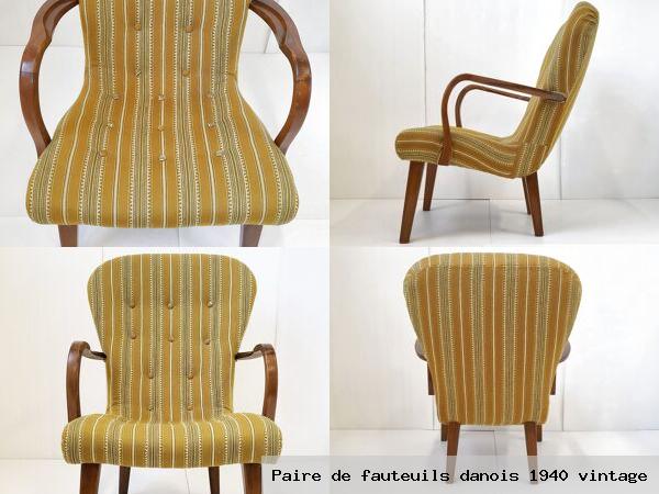 Paire de fauteuils danois 1940 vintage