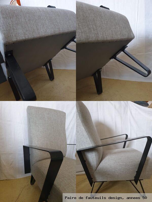 Paire de fauteuils design annees 50