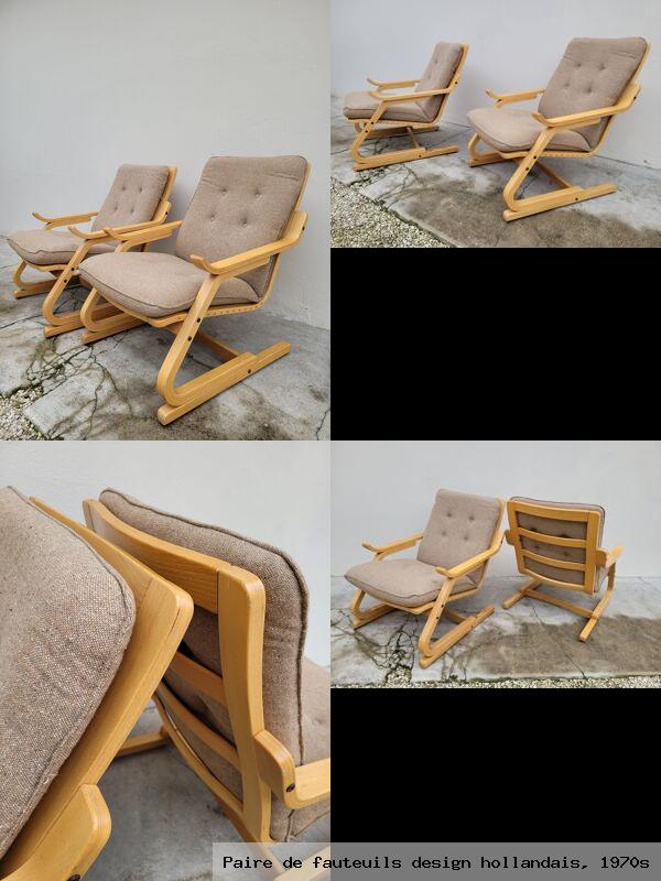 Paire de fauteuils design hollandais 1970s