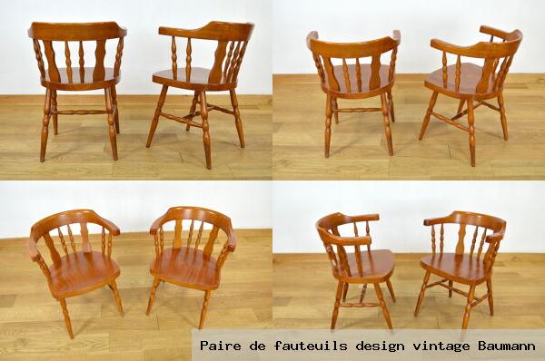 Paire de fauteuils design vintage baumann