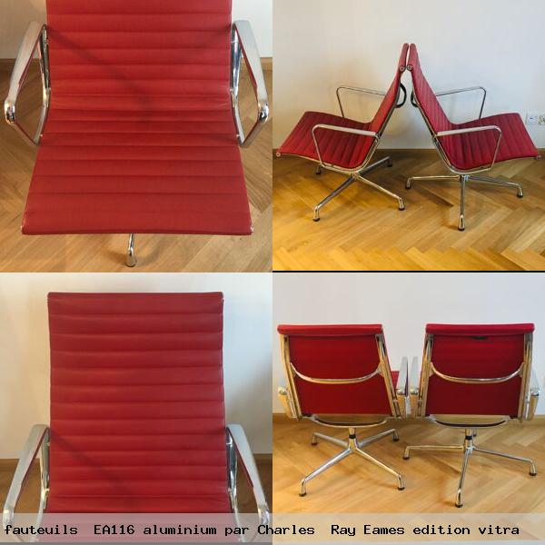 Paire de fauteuils ea116 aluminium par charles ray eames edition vitra