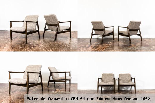Paire de fauteuils gfm 64 par edmund homa annees 1960