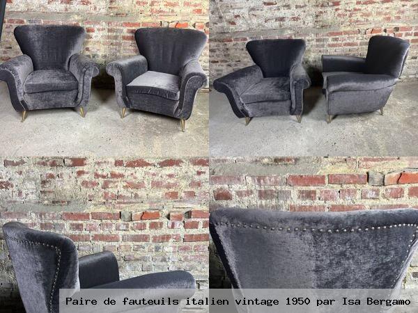 Paire de fauteuils italien vintage 1950 par isa bergamo