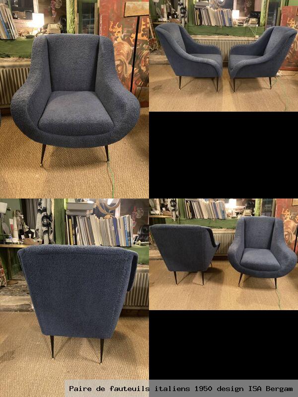 Paire de fauteuils italiens 1950 design isa bergam