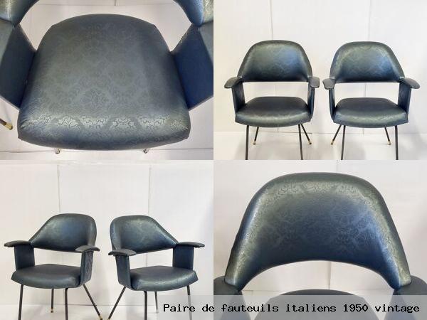 Paire de fauteuils italiens 1950 vintage