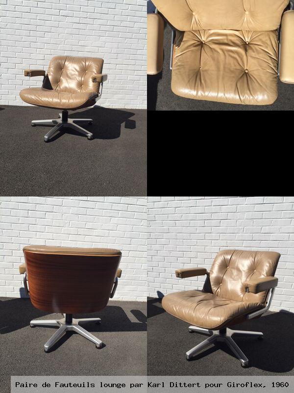 Paire de fauteuils lounge par karl dittert pour giroflex 1960