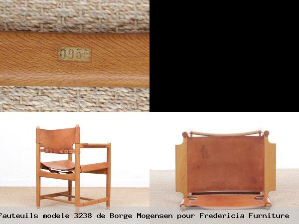 Paire fauteuils modele 3238 borge mogensen pour fredericia furniture