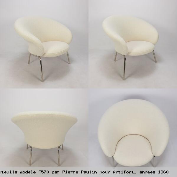 Paire de fauteuils modele f570 par pierre paulin pour artifort annees 1960