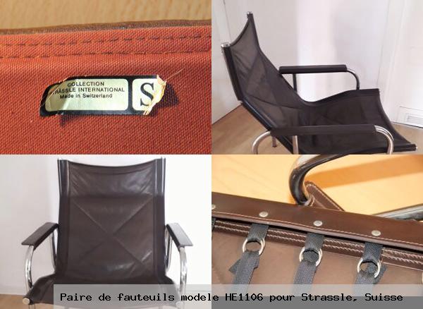 Paire de fauteuils modele he1106 pour strassle suisse