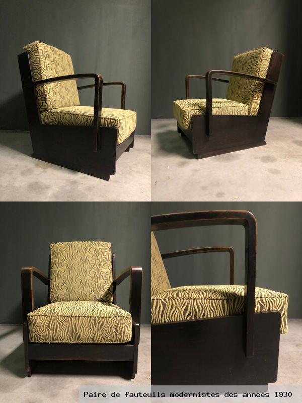Paire de fauteuils modernistes des annees 1930