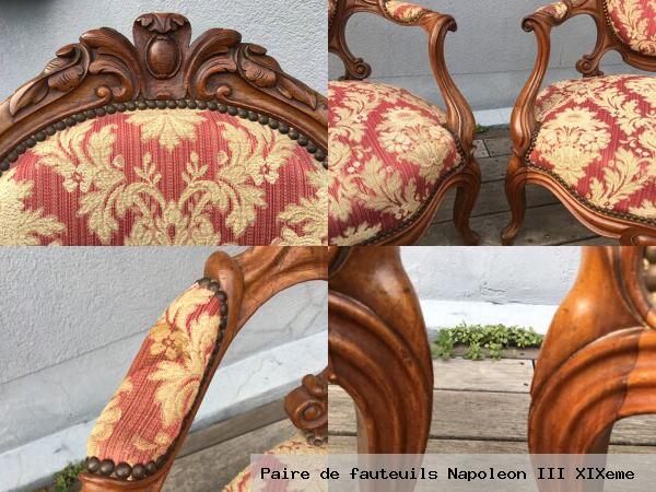 Paire de fauteuils napoleon iii xixeme