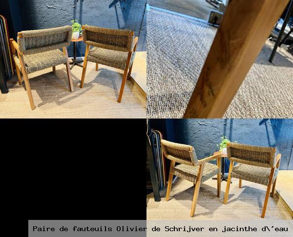 Paire fauteuils olivier schrijver en jacinthe d eau