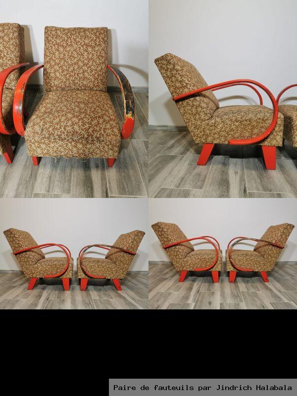 Paire de fauteuils par jindrich halabala