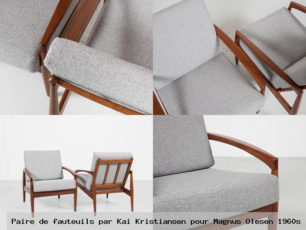 Paire de fauteuils par kai kristiansen pour magnus olesen 1960s