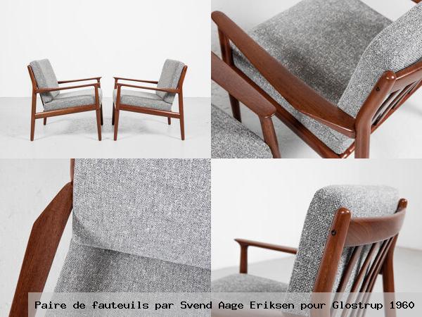 Paire de fauteuils par svend aage eriksen pour glostrup 1960