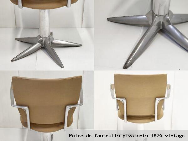 Paire de fauteuils pivotants 1970 vintage