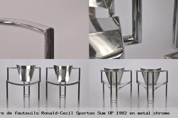 Paire de fauteuils ronald cecil sportes sum up 1982 en metal chrome