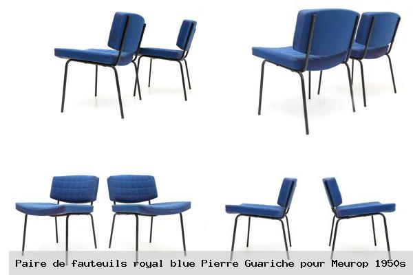 Paire de fauteuils royal blue pierre guariche pour meurop 1950s
