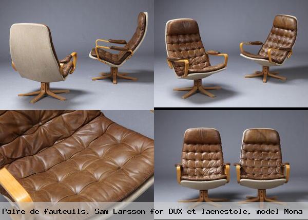 Paire de fauteuils sam larsson for dux et laenestole model mona