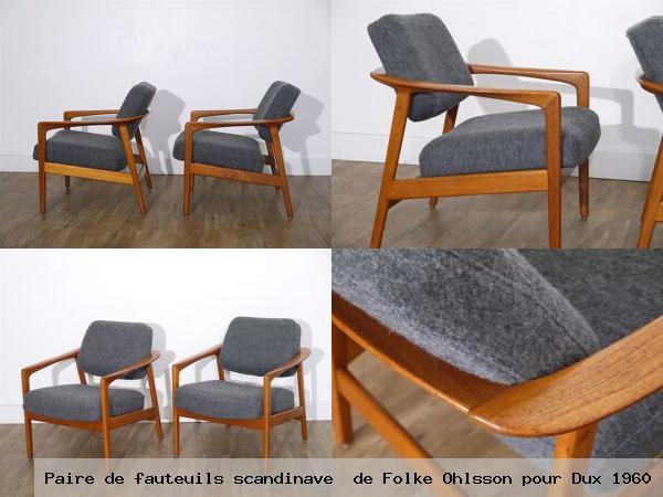 Paire fauteuils scandinave folke ohlsson pour dux 1960