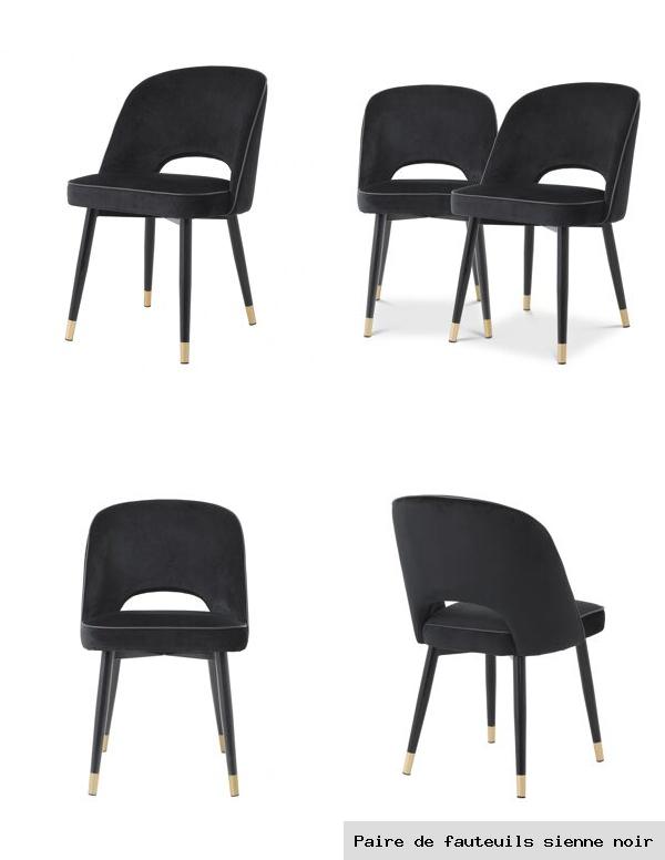 Paire de fauteuils sienne noir
