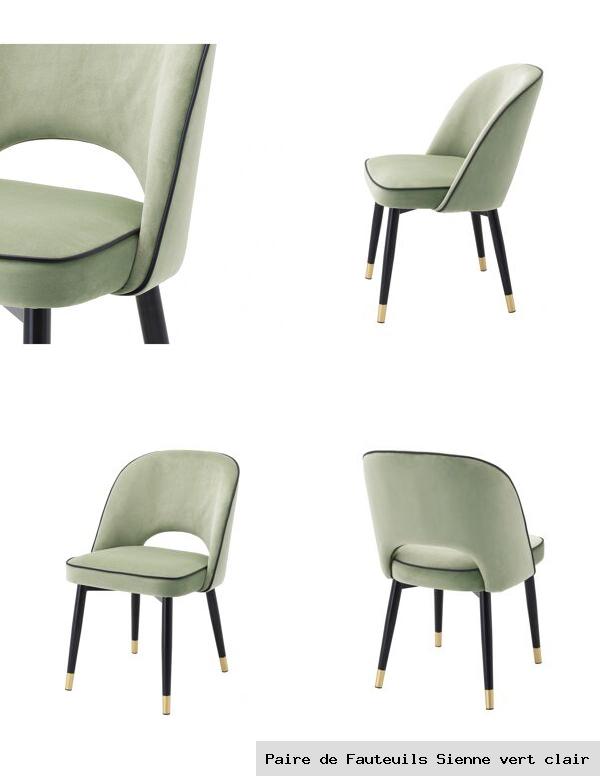 Paire de fauteuils sienne vert clair