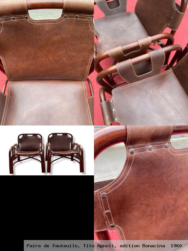 Paire de fauteuils tito agnoli edition bonacina 1960