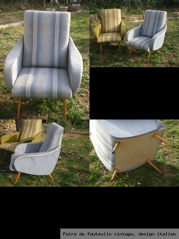 Paire de fauteuils vintage design italien