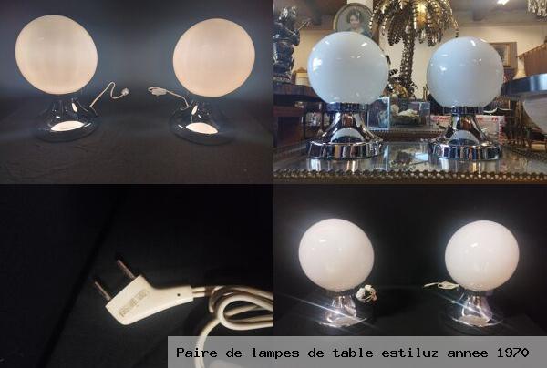Paire lampes table estiluz annee 1970