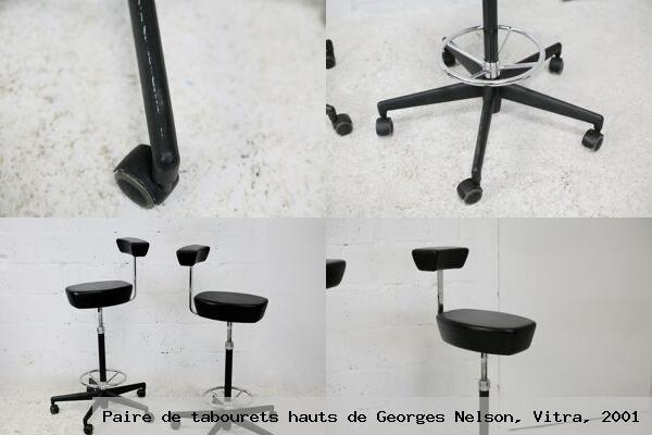 Paire tabourets hauts georges nelson vitra 2001