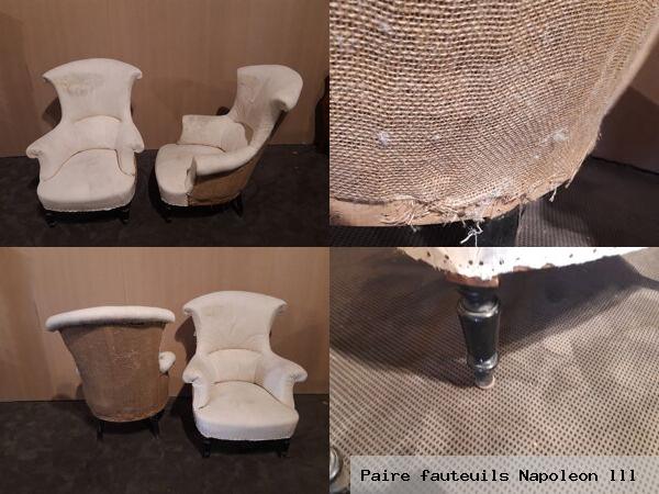 Paire fauteuils napoleon lll