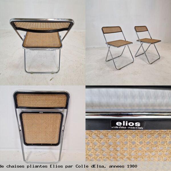 Paire italienne de chaises pliantes elios par colle delsa annees 1980