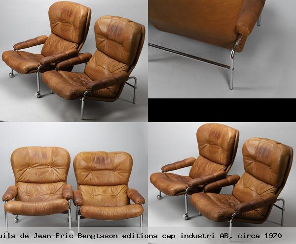 Paires fauteuils jean eric bengtsson editions cap industri ab circa 1970